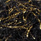 Enchimento de trituração de papel enrugado Mefleet de 2 kg preto e dourado