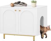 Enclosure para Caixa de Areia de Gato Hzuaneri Branco e Dourado 80x55x70cm