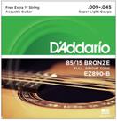 Encordoamento Daddario Violão Aço Bronze 009-0045 EZ890B