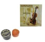 Encordoamento dominante para violino 3/4 ou 4/4 + breu paganini kit estudante profissional