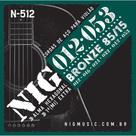 Encordoamento Nig 512 Cordas 012 P/ Violão Aço Bronze 85/15
