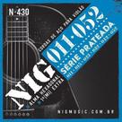 Encordoamento NIG para Violão aço com bolinha 011 Prateado N-430 (011/.052)