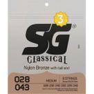 Encordoamento p/ Violão Nylon Bronze Medium Pack c/ 3 SG F002