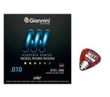 Encordoamento para Guitarra 010 / 046 Tensão média Giannini com Palheta GEEGST