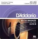 Encordoamento Violão Aço 011 DAddario 80/20 EJ13-B