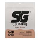 Encordoamento Violão Nylon Bronze 65 35/Prata Tensão Média SG