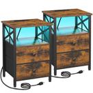 End Tables AMHANCIBLE Night Stand Set 2 estações de carregamento de LED