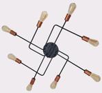 Enerlux pendente sputnik aranha 8 hastes 13029 preto com cobre
