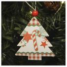 Enfeite 2 Pendentes Para Árvore De Natal Pinheirinho Em MDF 7cm