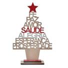 Enfeite árvore de natal dos Desejos pequena 18cm em Madeira - Toda Casa