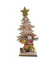 Enfeite Arvore Madeira Noel 18cm para Mesa Escritório, Sala