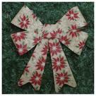 Enfeite árvore Natal Laço Decorado Com Flores 46 Cm