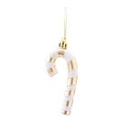 Enfeite Bengala Doce Natal Ouro E Branco 9cm 4un - Cromus