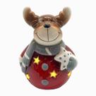Enfeite Boneco de Ceramica Alce LED 12,5cm Natal