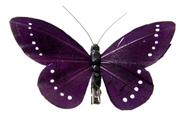 Enfeite Borboleta kit com 06 pçs de 10,5cm Lilás com Presilha para fixar na Decoração
