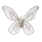 Enfeite Borboleta kit com 06 pçs de 11,5cm Branco c/Glitter com Presilha para fixar na Decoração