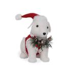 Enfeite Cachorro Tricô Branco Vermelho e Verde Natalino Enfeite Cachorro Tricô Branco Vermelho e Verde Natalino
