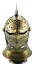 Enfeite Capacete Cavaleiro Medieval Dourado 47cm