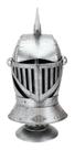 Enfeite Capacete Cavaleiro Medieval Prateado Grande 47cm