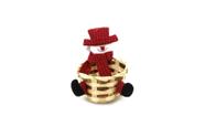 Enfeite Cesta de Natal Le com Figuras Luxo Vermelha 13x11cm