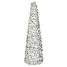 Enfeite CONE de Natal PRATA 38cm de altura com pinhas.