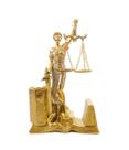 Enfeite Dama Da Justiça Dourada Porta Caneta 20 cm - Resina
