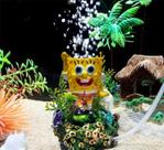 Enfeite de Aquário Bob Esponja Solta Bolhas Com Compressor de ar