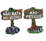 Enfeite De Aquário KIT Placa Não Bata no Vidro + Não Pesque Enfeite De Aquário KIT Placa Não Bata no Vidro + Não Pesque