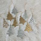 Enfeite de Árvore de Natal em MDF Decoração Natalina Papai Noel Estrelas kit com 10 unidades Enfeite de Árvore de Natal em MDF Decoração Natalina Papai Noel Estrelas kit com 10 unidades