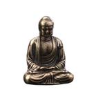 Enfeite de assento meditando em cobre com estátua de Buda 3,5 x 2,6 cm
