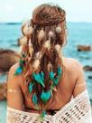 Enfeite De Cabelo Com Penas Indianas Acessório Feminino Boho Chic Ideal Para Shows Festas Temáticas Ensaios Fotográficos E Festivais