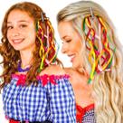 Enfeite de Cabelo pra Festa Junina Bico de Pato com Fitilhos Coloridos Rabico Caipira