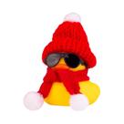 Enfeite De Carro De Pato De Borracha De Inverno Com Mini Chapéu E Cachecol Para Decorações De Natal