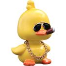 Enfeite de carro wonuu Cute Yellow Duck Shaking Head com óculos