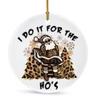 Enfeite de cerâmica de Natal WLWLGLUCK Funny Santa 7,2 cm