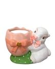 Enfeite de Coelho Porcelana 12cmx18cm- Coelhinho da Páscoa - Artesanal