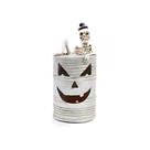 Enfeite de Halloween de Resina - Lata Com Formato De Caveira e Led - 17x8cm - 1 unidade - Cromus - Rizzo