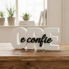 Enfeite de Mesa Aparador Palavra Decorativa Ore e Confie Minimalista Frase Decoração de Casa Presente