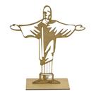 Enfeite de Mesa Cristo Redentor 21x18,5cm Mdf Madeira