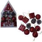Enfeite de Natal 12 Peças Bola de 4cm Casinha Enfeite de Natal 12 Peças Bola de 4cm Casinha