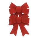Enfeite de Natal 2 Laços Vermelho p/ Arvore/Mesa/Porta 25cm