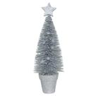 Enfeite de Natal Arvore Prata para Mesa Decoração Natal 31cm