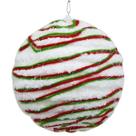 Enfeite de Natal Bola Branca Vermelho Arvore/Mesa/Porta 08cm