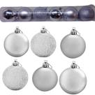 Enfeite de Natal Bola Grande 10cm 06 Unidade Cor:Prata