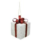 Enfeite de Natal Caixa Branca/Vermelha p/ Arvore Natal 06cm