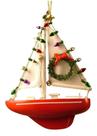 Enfeite de Natal Cape Shore Nautical Sailboat Sail Wood