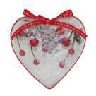 Enfeite de Natal Coração Transparente Arvore/Mesa/Porta 10cm