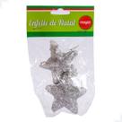 Enfeite de Natal Estrela Missanga Silver 7cm c/ 2 Unidades Magizi Enfeite de Natal Estrela Missanga Silver 7cm c/ 2 Unidades Magizi