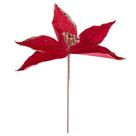 Enfeite de Natal Flor Bico 26cm Elegance Cazza Vermelha