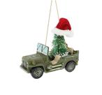 Enfeite de Natal Kurt Adler Veículo do Exército dos EUA com árvore Enfeite de Natal Kurt Adler Veículo do Exército dos EUA com árvore